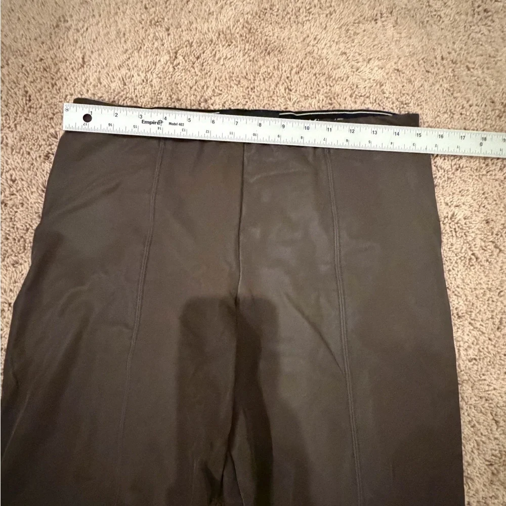 Large Kendall & Kylie faux leather pebbled leggings pants mulch brown stretchy